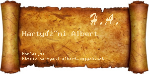 Hartyáni Albert névjegykártya